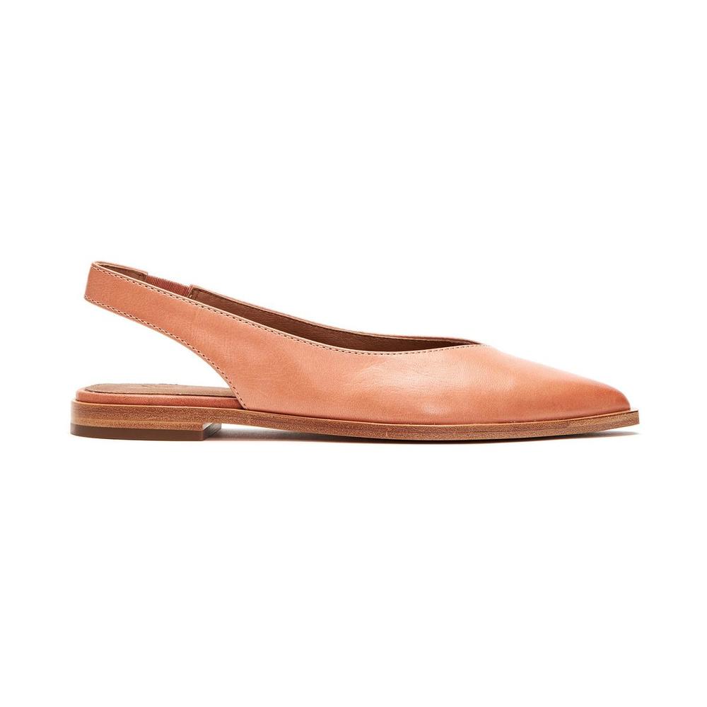 Frye Womens Kenzie Slingback Brown Faux Leather Slide On Casual Flats NWT - Picture 2 of 5